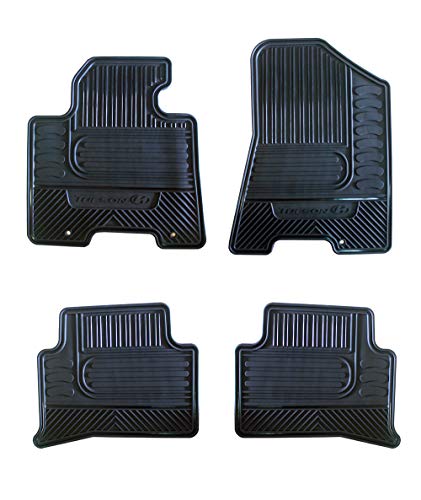 HYUNDAI Floor Mats Tucson OEM Genuine - All Weather - Heavy Duty - (2016,2017,2018,2019, 2020) Complete Set (Black) 