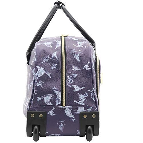 Travelers Club Women's Rolling Duffel, Blue Print, 19-Inch
