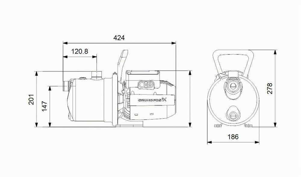 Grundfos JP 4-54 S-BBVP Gartenpumpe/Wasserpumpe