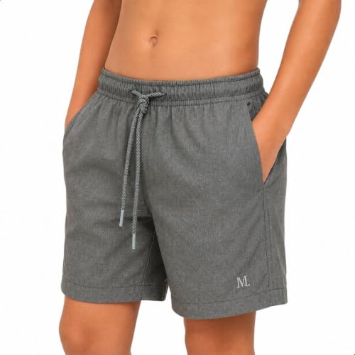 MASH INFANTIL Short Bermuda Menino Detalhes Elastano Casual, Cinza Mescla Médio, GG