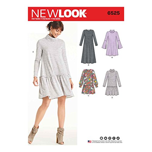 NEW LOOK Sewing Pattern 6525 - Misses' Knit Dress,...