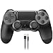 Wireless Controller für PS4,PS4 Controller, mit Joystick/Dual Vibration/Touchpad,Eingebauter Lautsprecher und 3,5-mm-Kopfhörerbuchse und Anti-Rutsch-Ergonomie,Kompatibel mit PS4/Pro/Slim/PC (Schwarz)