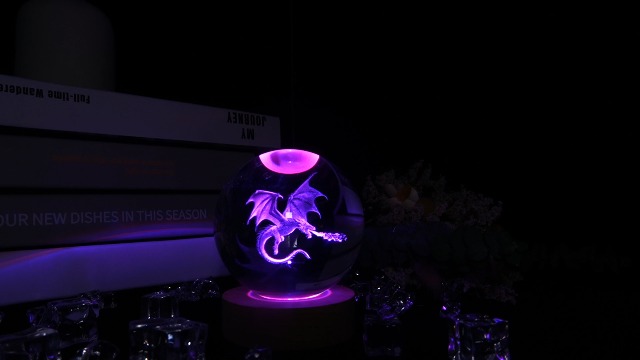 Image of Dragon Night Light, 3.15 Inch (80mm) K9 Crystal 3D Lamp with Remote 16 Color for Birthday Xmas Cool Figurines Dragon Gifts for Room Decor Boys Girls