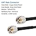 MOOKEERF CB Coax Cable, 12ft RG8x UHF PL259 Male to Male Low Loss Coaxial Cable for CB Radio, HAM Radio, VHF Radio, SWR Meter, Antenna Analyzer