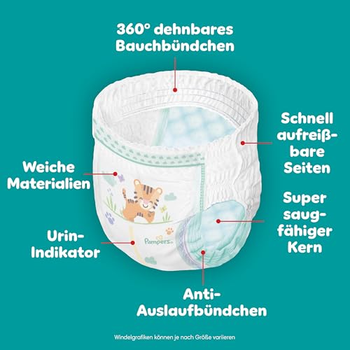 Pampers Baby-Dry Pants Größe 8, 136 Stück, 17kg+, 360° auslaufsichere Passform für Tag und Nacht 4
