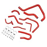 ALMULOO Radiator Hose Compatible with 1992-2000 Honda Civic 1.6l Sohc D15 D16 EG EK Red Silicone
