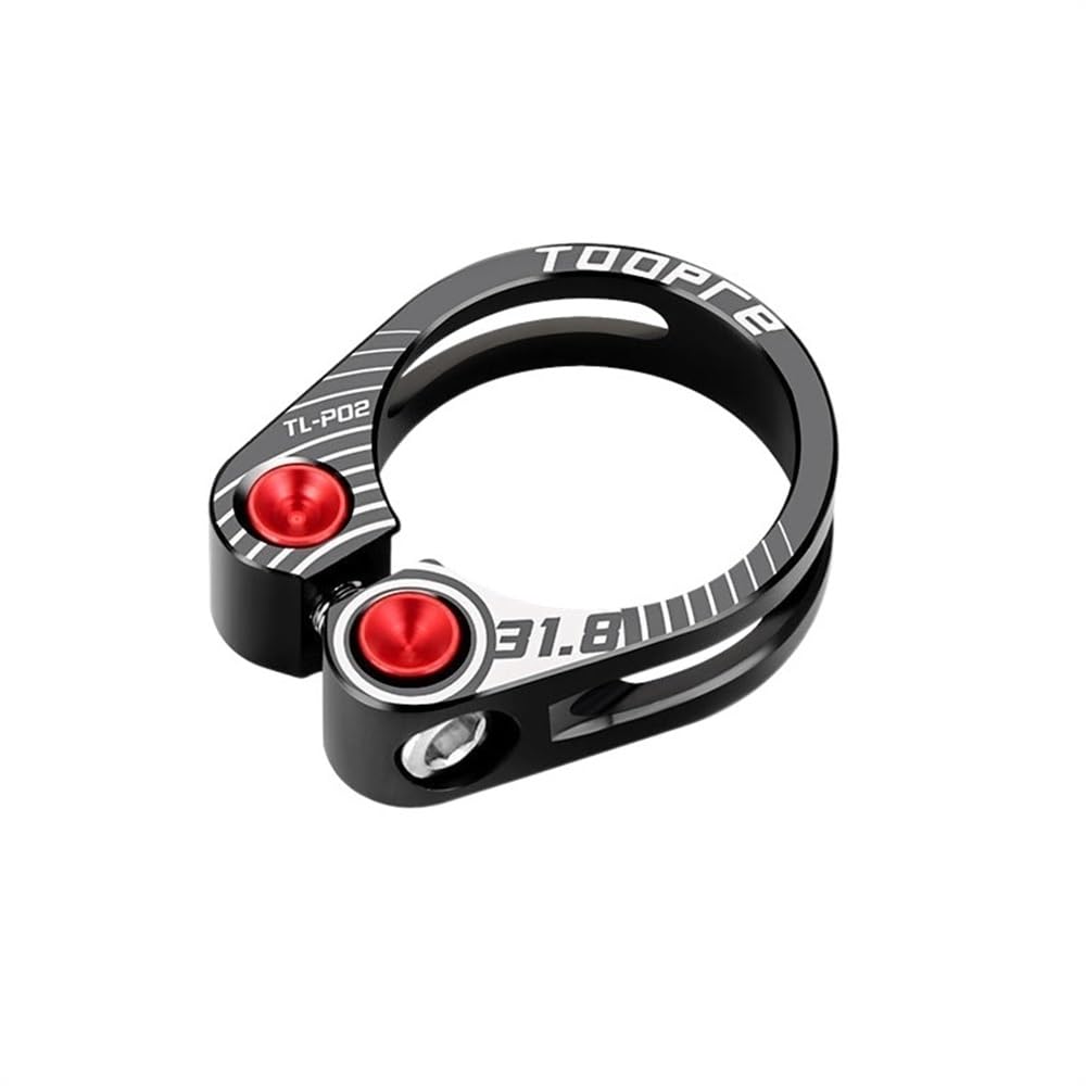 Bike Seat Clamp 31.8/34.9mm Aluminium Alloy Bike Seat Clamp Hollow Locking Mountain MTB BMX Road Bicycle Seatpost(31.8mm-Black)