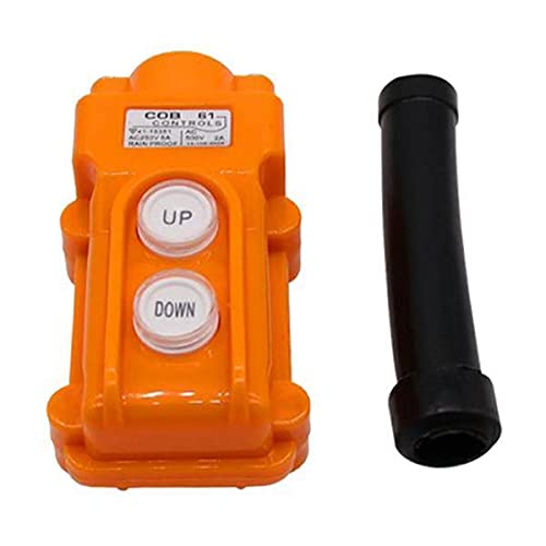 UJEAVETTE 2x1pc COB61 Hoist Push Button Switch Control Station 2 Ways UP Down Orange-image-11