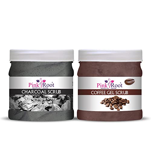 Image of Pink Root Charcoal Scrub 500gm With Coffee Gel Scrub 500gm