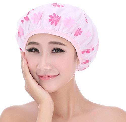 Set Of 3 Reusable Waterproof Elastic Eva Free-Size Bathroom Shower Caps - For Homes, Spas, Salons, Hair Treatment, Beauty Parlors multicolor and print may vary-image-14