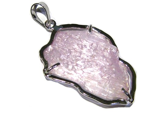 Pendentif kunzite argent 925 véritable serti main pour une élégance naturelle