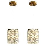 KJLARS Crystal Chandelier Raindrop Modern Island Pendant Lights Gold Linear Hanging Ceiling Lamp Fix