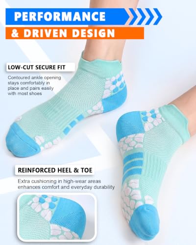 Image of 5 Pairs Copper Compression Socks for Women & Men - Ankle Plantar Fasciitis Arch Support Running Socks for Athletic