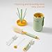 Chemimoso Travel Silicone Baby Bottle Cleaner Brush Set, Foldable Baby Bottle Drying Rack, Essential Cleaning Set for Outdoor Travel, Orange and Green