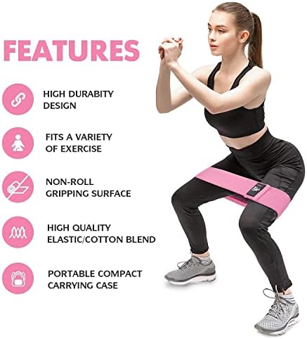 CFX Resistance Bands 3 Sets, Premium Exercise Bands with Non-Slip Design for Hips & Glutes, 3 Resistance Level Workout Booty Bands for Women and Men,Home Training,Fitness,Yoga