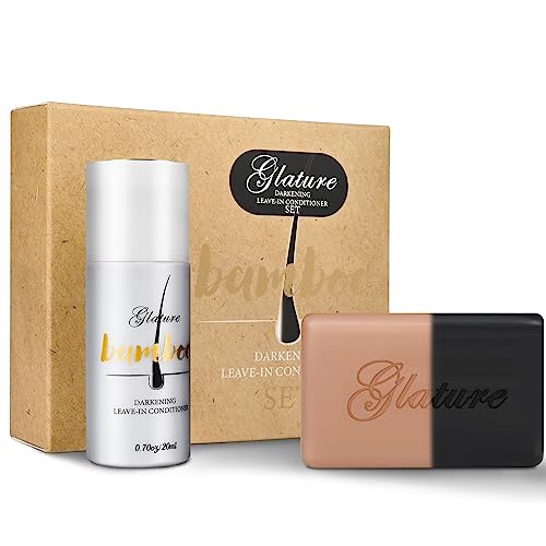 glature Hair Shampoo Bar Conditioner Set for Repairing Gray Hair Make Hair More Natural, Nourishing Damaged Hair, All Natural Chemical Free, Solid Soap Shampoo for Easy Travelin
