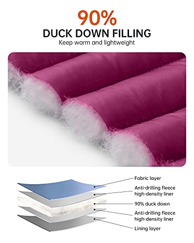 Camelsports Women's Down Jacket Hooded Winter Light Weight Short Puffer Coats With Thermal Heat Reflective Lining Packable Warm Windproof Ladies Parka Fashion #TOP2