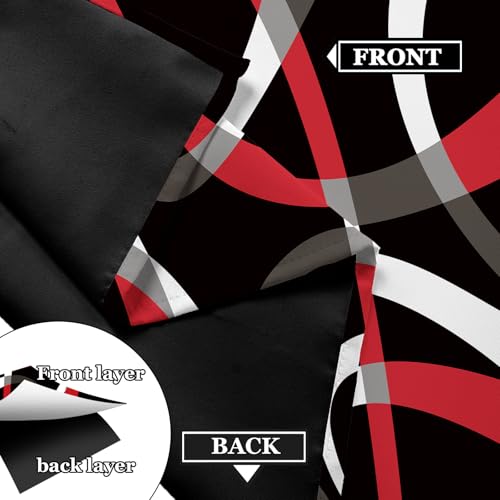 Image of weesire Black and Red Blackout Curtains, 52 x 84 Inch, Grommet, 2 Panels