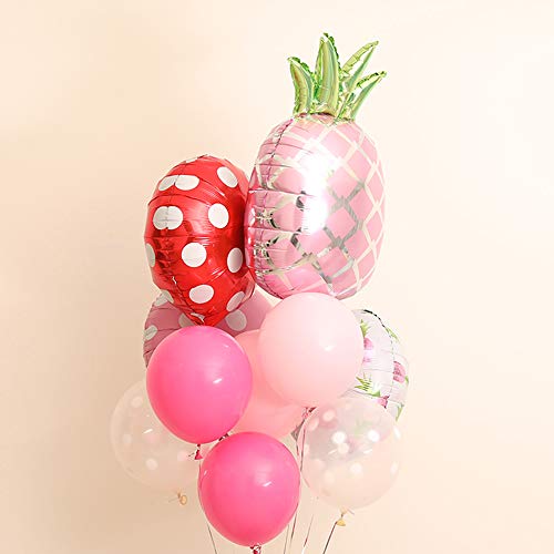 Pineapple Balloons Foil Helium Hawaii Fruit Party Balloons For Wedding Birthday Baby Shower Holiday Halloween Christmas Glitter Summer Luau Party Decorations Supplies Shiny Balloons 6 Pack Pink #TOP5