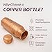 LIVINGNISH 100% Pure Copper Water Bottle for Drinking – Extra Large 34 Oz Wide Mouth, Hammered Ayurvedic Copper Water Bottle with Straw – Handcrafted Leak-Proof Vessel, Reusable & BPA-Free