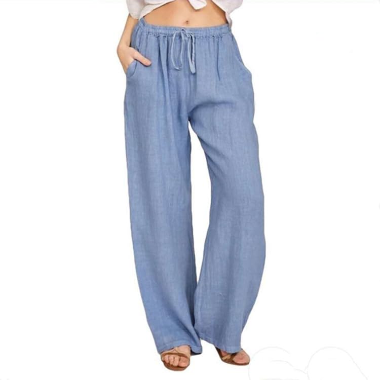 Pantalon lin et coton avec poches pratique pour un look casual