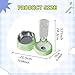 Baoblaze Double Cat Bowls Raised Cat Dish with Automatic Water Bottle,15°Tilted,2 in 1,Pet Feeder,Pet Food Water Bowl for Puppy Kitten, Green