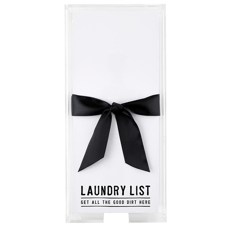 Image of Santa Barbara Design Studio Notepad with Acrylic Tray Holder Stationary Gift Set, 10 inch x 4.5 inch, Laundry List