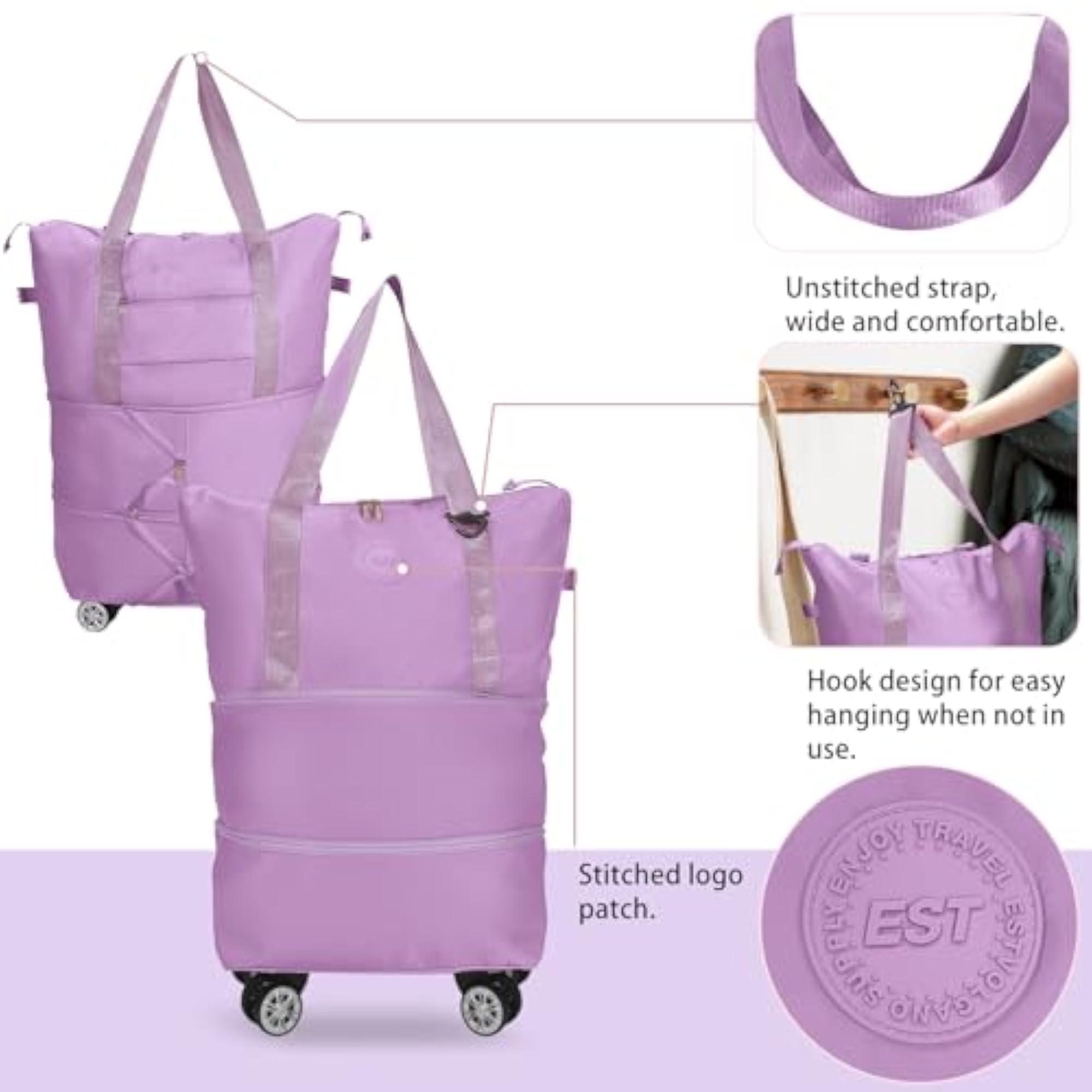 Rolling Duffle With Wheels, Expandable Luggage