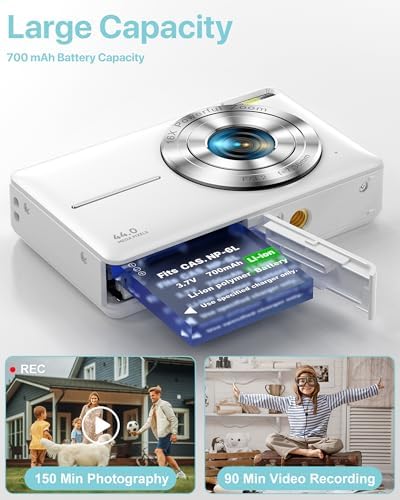 Digital Camera, Latest FHD 1080P Digital Camera for Teens with SD Card Anti - view 3