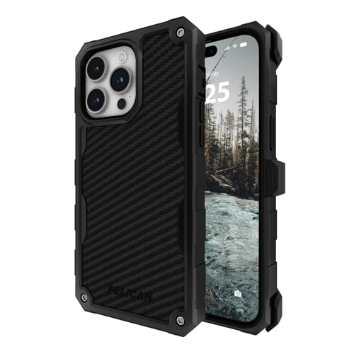 Pelican Shield iPhone 15 Pro Max Case - Rugged MagSafe Phone Case - Black | Magnetic Phone Case w/21ft Military Grade Drop Protection - Phone Cover w/ Belt Clip Holster Kickstand for iPhone 15 Pro Max - image 1