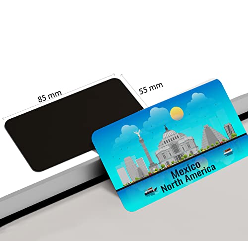 Image of dhcrafts Rectangular Rubber Fridge Magnet /Magnetic Card Blue North America Mexico Design Pack of 1 (8.6cm x 5.4cm)