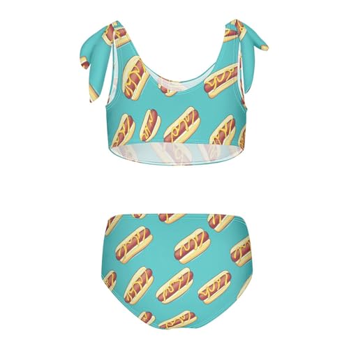 Wusikd Hot Dogs Girls Swimsuits Two Piece Turquoise Swimwear Bikini Set for for Girls Size 3T2