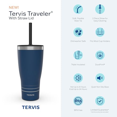 Tervis Copo térmico Traveler USA - Play The Anthem de parede tripla mantém as bebidas frias e quente