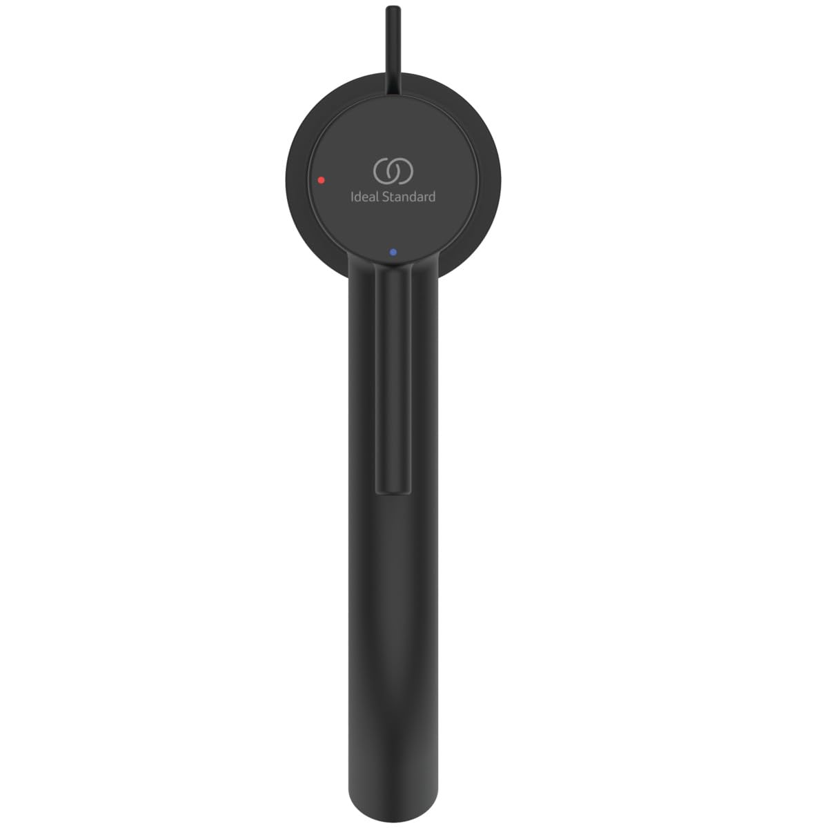 Ideal Standard - Ceraline, Miscelatore monocomando alto, Rubinetto lavabo vessel con cartuccia FirmaFlow, Con asta di comando e piletta, Sistema BlueStart, Easyfix, Nero seta