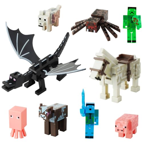 CBOSNF 9 Piezas Mine-Craft Juguetes,Mine-Craft Figuras Decoración,Decoración De Pastel Mine-Craft,Mine-Craft Figure Modelo Cake Topper Adornos Decoración Coche El Hogar Escritorio