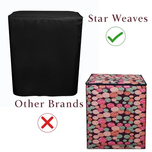 Image of Polyester Washing Machine Cover Compatible for LG 6 KG Semi-Automatic Top Loading P6001RG, Black