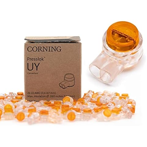 Rebuild Skills Corning UY Presslok 100pk Moisture Resistant Splice Terminals for 2 Insulated Wires, Electrical, Automotive, Oil, Data, Telephone (100) Cover