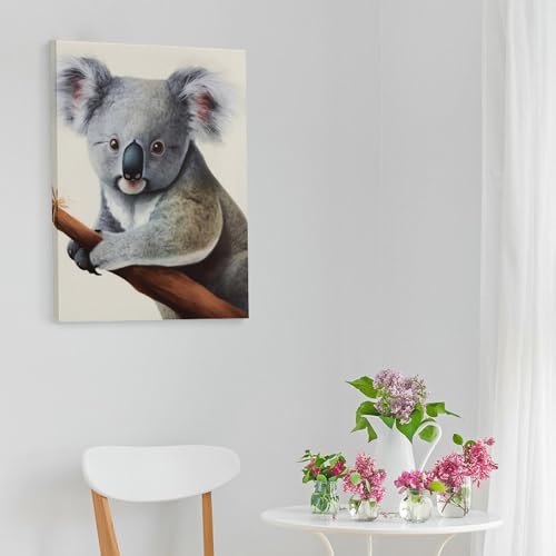Toile murale koala cadeau de naissance ou d'anniversaire avec cadre - 6