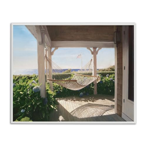 Hammock Coastal Porch Landscape, 11 x 14 Inch Framed Giclée Print