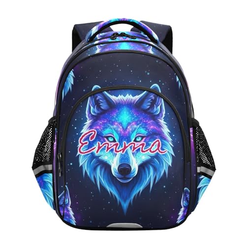 Sac à dos loup galaxie 15" - Cartable enfant 6-12 ans fluo