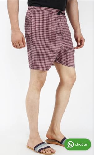 Image of Men's Cotton Regular Fit Checkered Shorts with Inside Comfortable Elastic Waistband (Pack of 3)