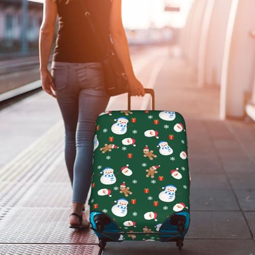 Travel Luggage Cover Christmas Snowman Santa Gingerbread Green Fashion Washable Baggage Suitcase Protector Fit For Luggage Small 7