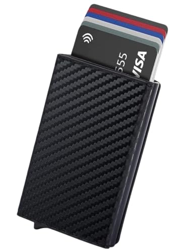 Carteira Porta Cartão Slim Antifurto Pop Up Automática em Couro com Proteção RFID, Ejeção Instantânea e Design Compacto