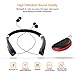 Foldable Bluetooth Headset, Beartwo Lightweight Retractable Bluetooth Headphones for Sports&Exercise, Noise Cancelling Stereo Neckband Wireless Headset (with carry case)