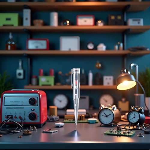 Image of 1Pc Clear Responsive Electrical Tester Pen,70-250V Portable Waterproof Electrical Tester Pen with LED Color Light,Non-Contact AC Voltage Tester Pen Voltage Testers Tools and Home Improvement