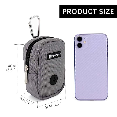 COOWONE Kleine Leckerli-Tasche mit Kotbeutel-Spender für Leine, tragbare Gehbeutel, Kotbeutelhalter, freihändige Hunde-Leckerli-Tasche (Grey)