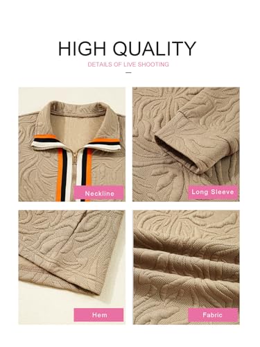 Image of BLENCOT Women's Dress Zip Up Stand Neck Pullover Sweatshirt Mini Dresses