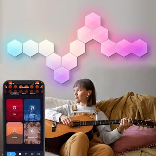 SHABD Tablero de Luz Inteligente RGB LáMpara Hexagonal de Pared 2