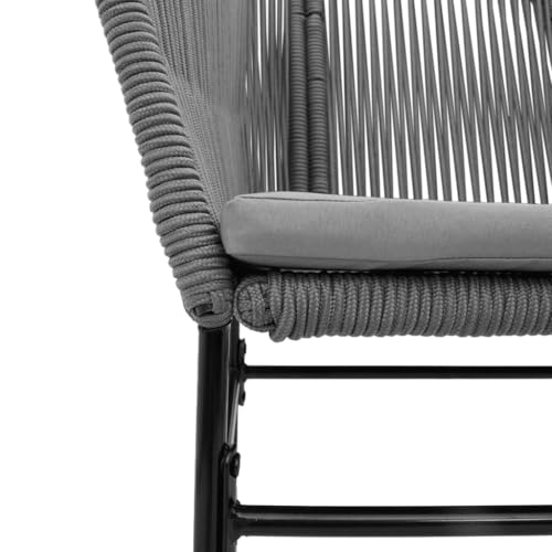 Chaise d'extérieur résistante aux intempéries avec coussins gris