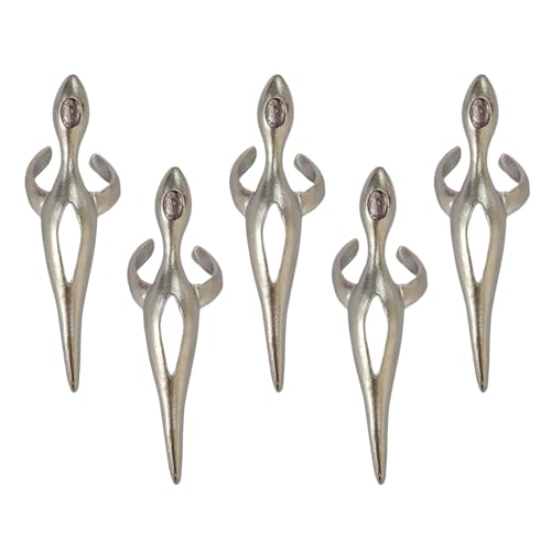 [�C���X�N] Gothic Punk Dark Adjustable Alloy Fingertip Rings Accessory for Subcultures Enthusiasts and Cosplay Event Subcultures Fas